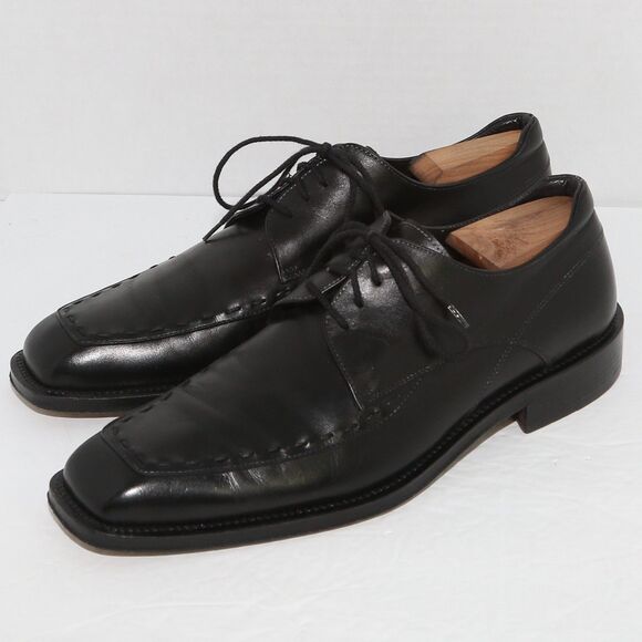 ANTONIO MAURIZI Shoes Mens 10 EU 43 Dress Black Leather Square Toe Formal Oxford main image 15